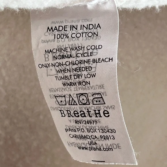 PRANA Women's Rowen Jacket Cream Waffle Knit Yoke Mid Length Fleece Coat Size S - Picture 10 of 12